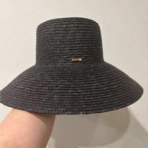 GIGI PIP Black Wide-Brim Hat with Metallic Detail